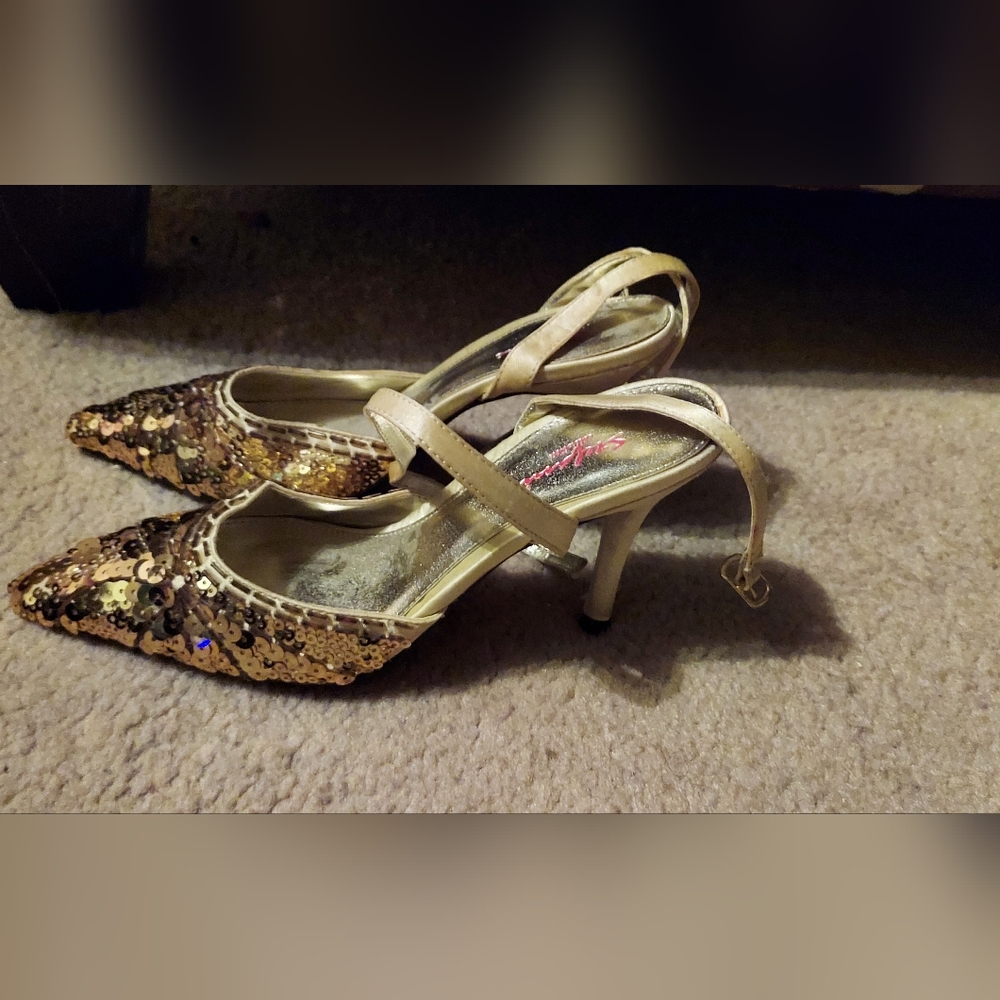 Gold Sequence Heels - image 3
